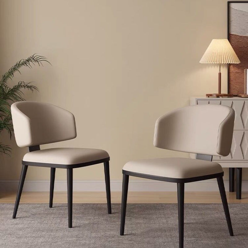 Nordic Square Leather Steel Chair