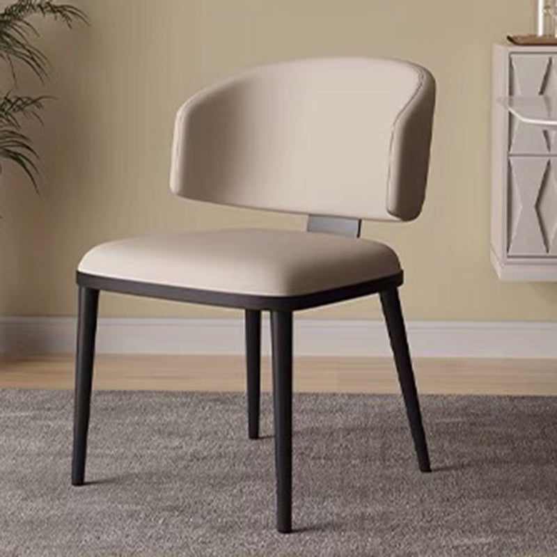 Nordic Square Leather Steel Chair