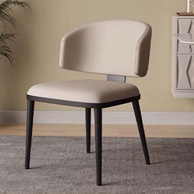 Nordic Square Leather Steel Chair