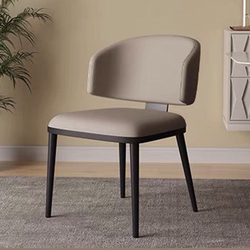 Nordic Square Leather Steel Chair