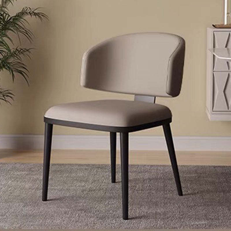 Nordic Square Leather Steel Chair