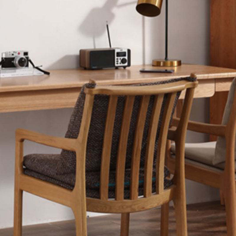 Scandinavian Square Wood Fabric Armchair