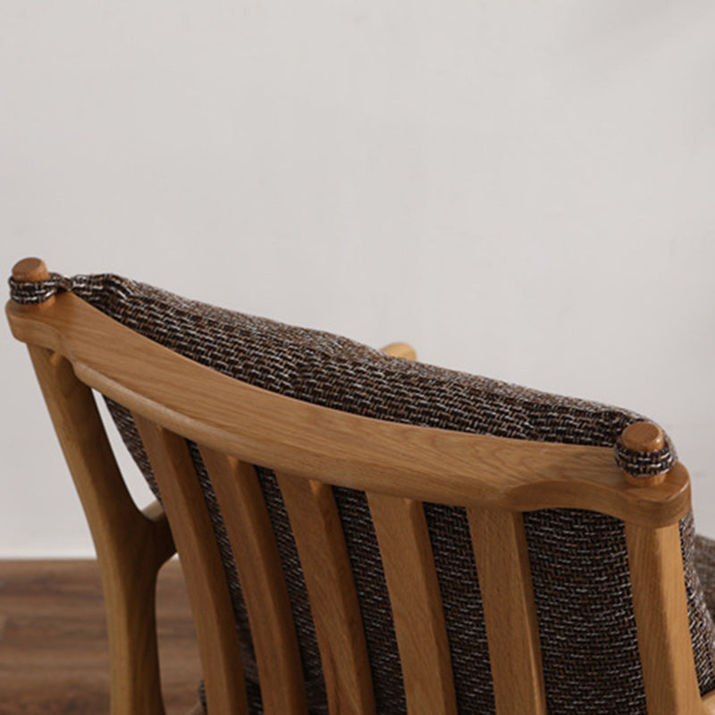 Scandinavian Square Wood Fabric Armchair — Orange