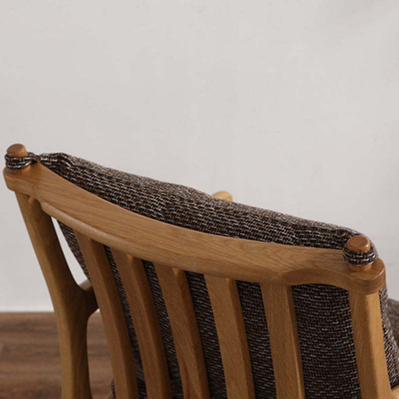 Scandinavian Square Wood Fabric Armchair — Orange
