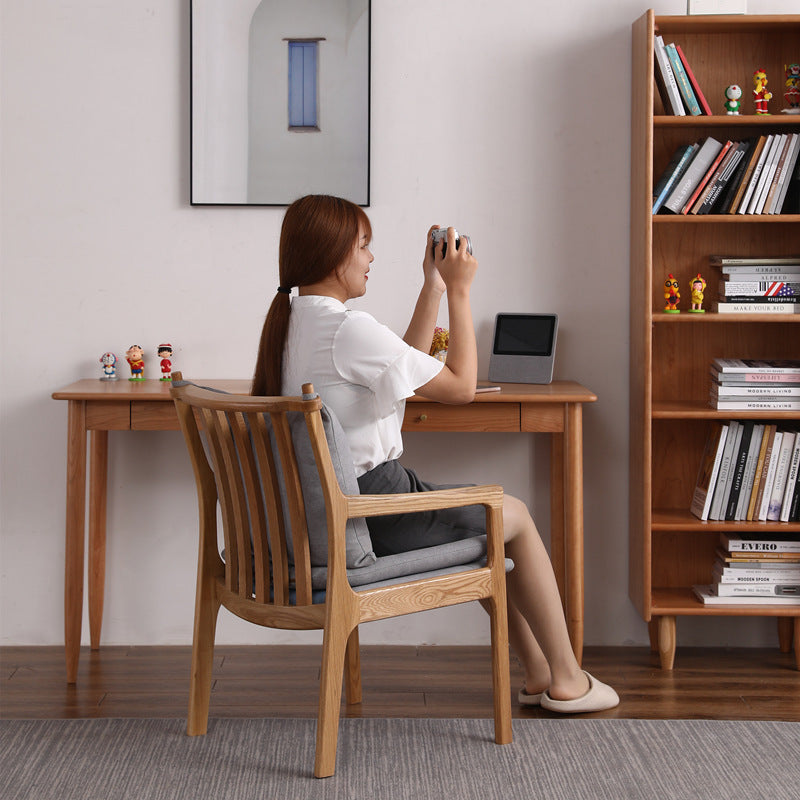 Scandinavian Square Wood Fabric Armchair