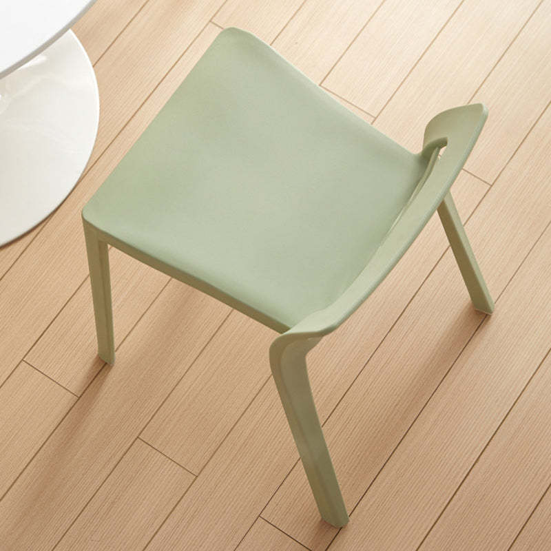 Contemporary Backless Plastic Chair — Yellow