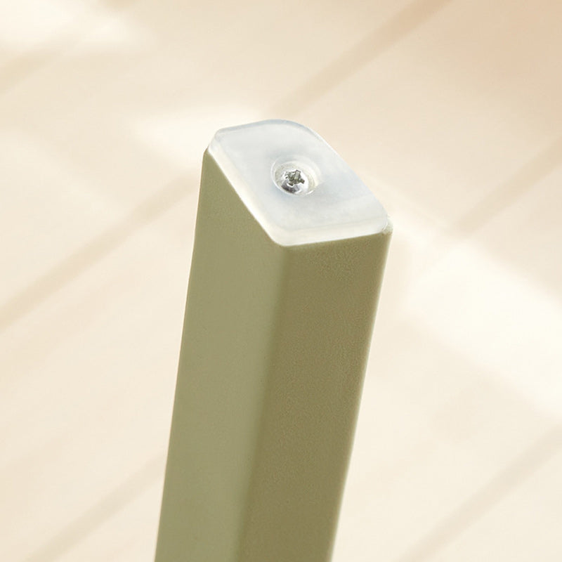 Contemporary Backless Plastic Chair — Green