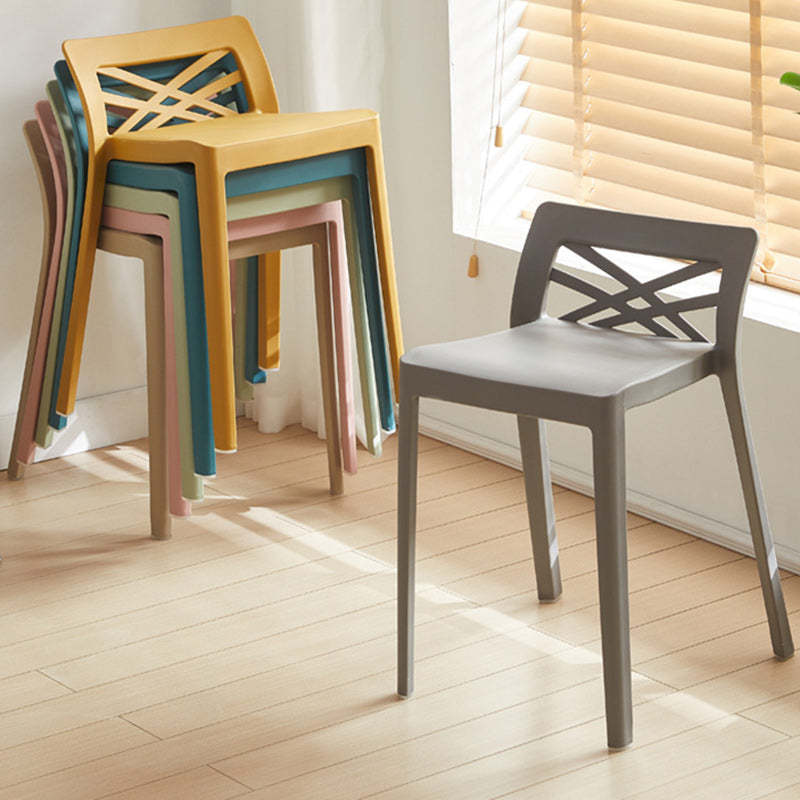 Contemporary Backless Plastic Chair