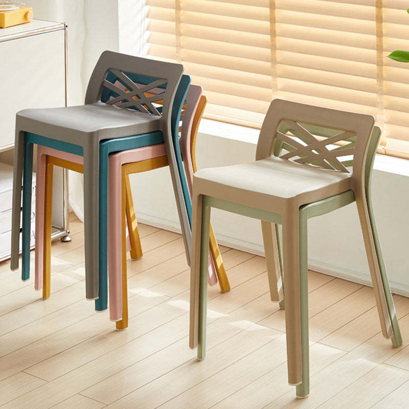 Contemporary Backless Plastic Chair