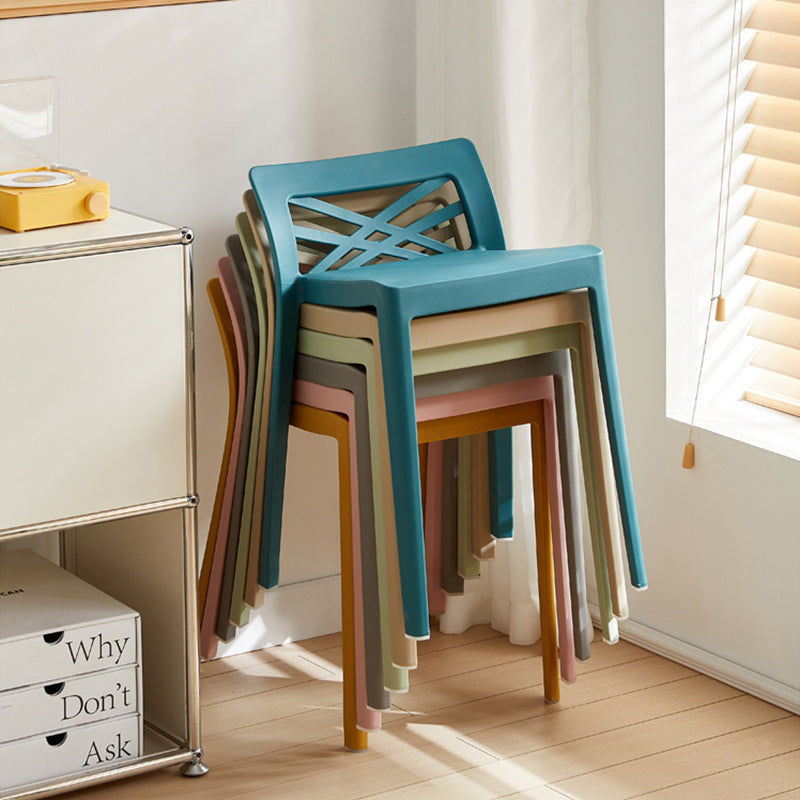 Contemporary Backless Plastic Chair
