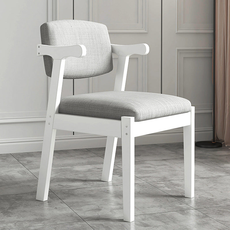 Nordic Fabric Wood Armchair — White