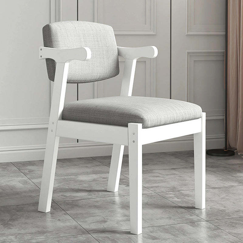 Nordic Fabric Wood Armchair — White