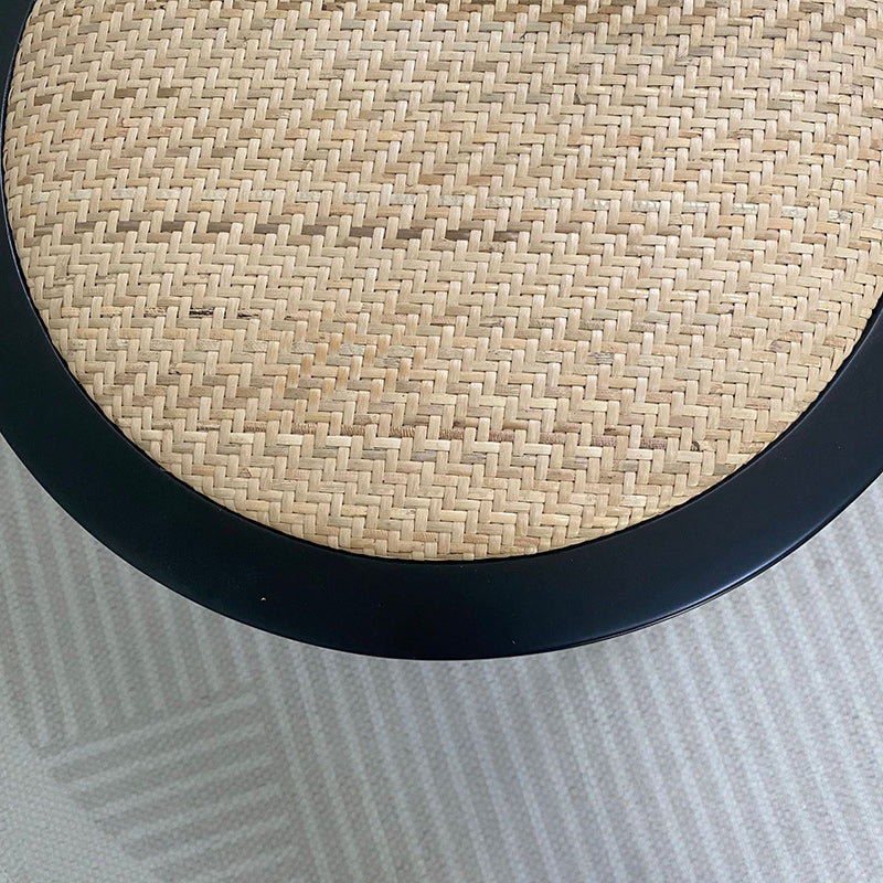 Vintage Round Wood Rattan Chair