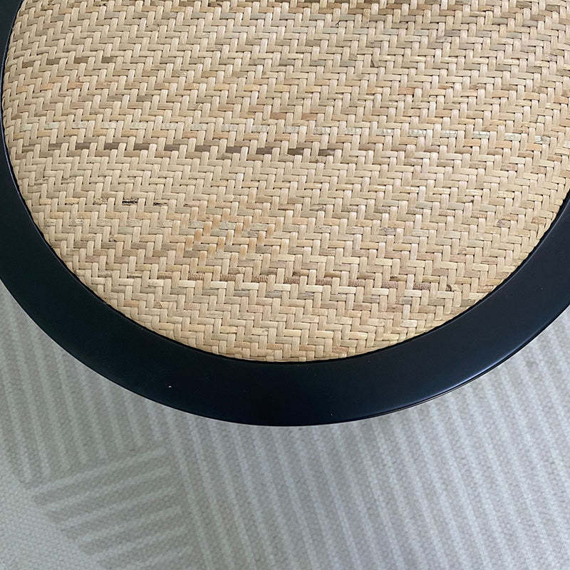 Vintage Round Wood Rattan Chair