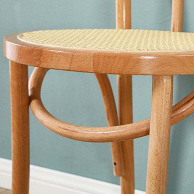 Vintage Round Wood Rattan Chair