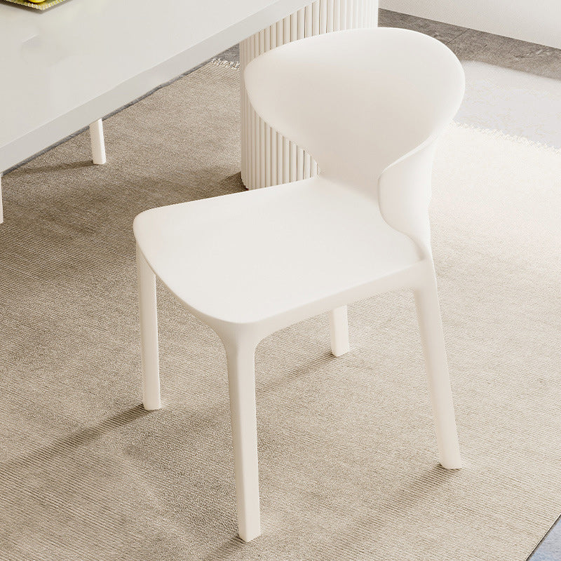 Nordic Plastic Armless Chair — White