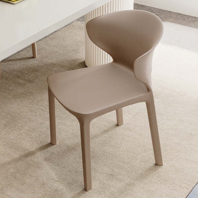 Nordic Plastic Armless Chair — Khaki