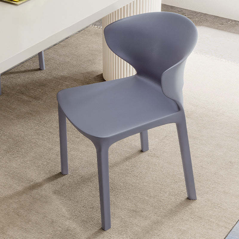 Nordic Plastic Armless Chair — Yellow