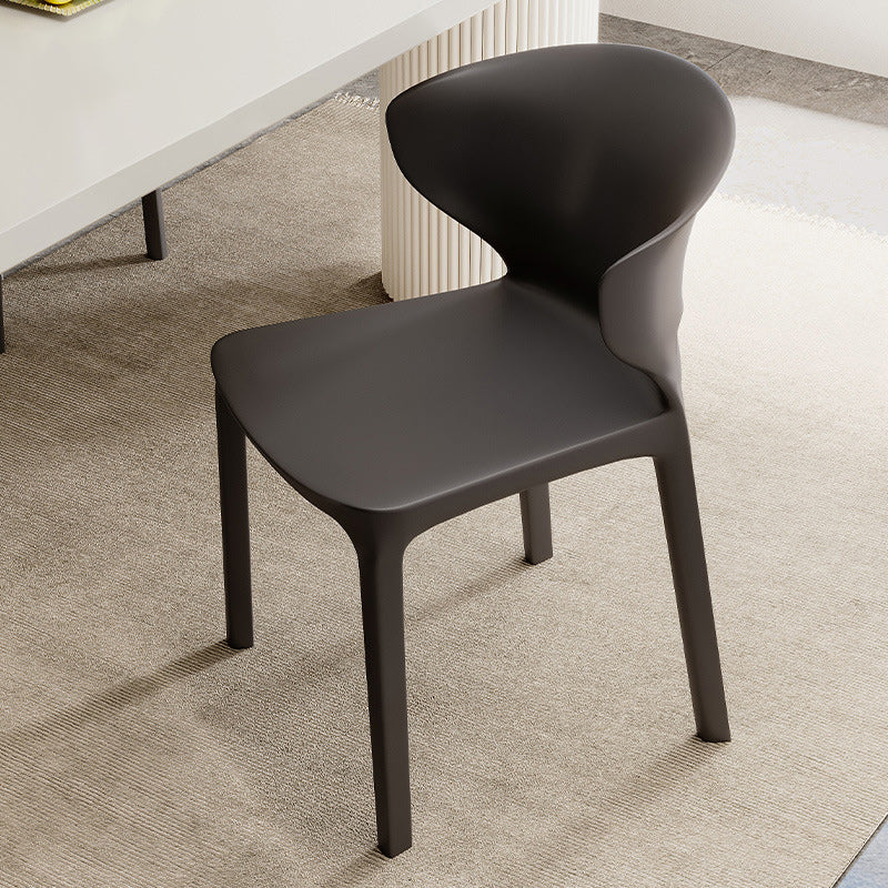 Nordic Plastic Armless Chair — Red