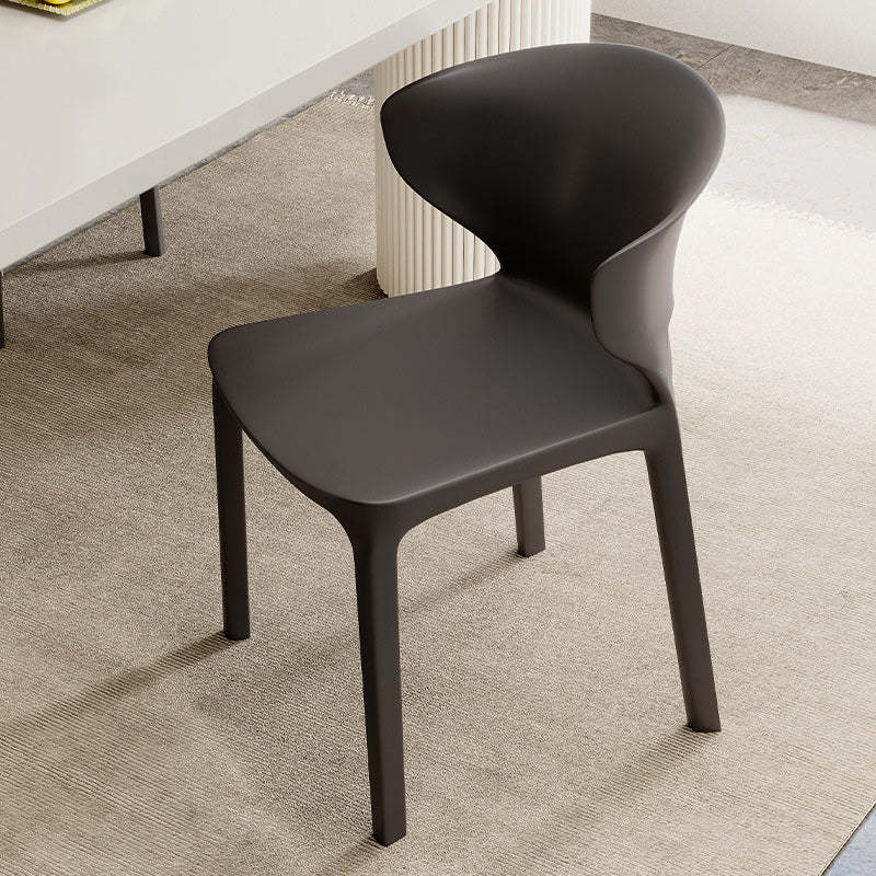 Nordic Plastic Armless Chair — Red