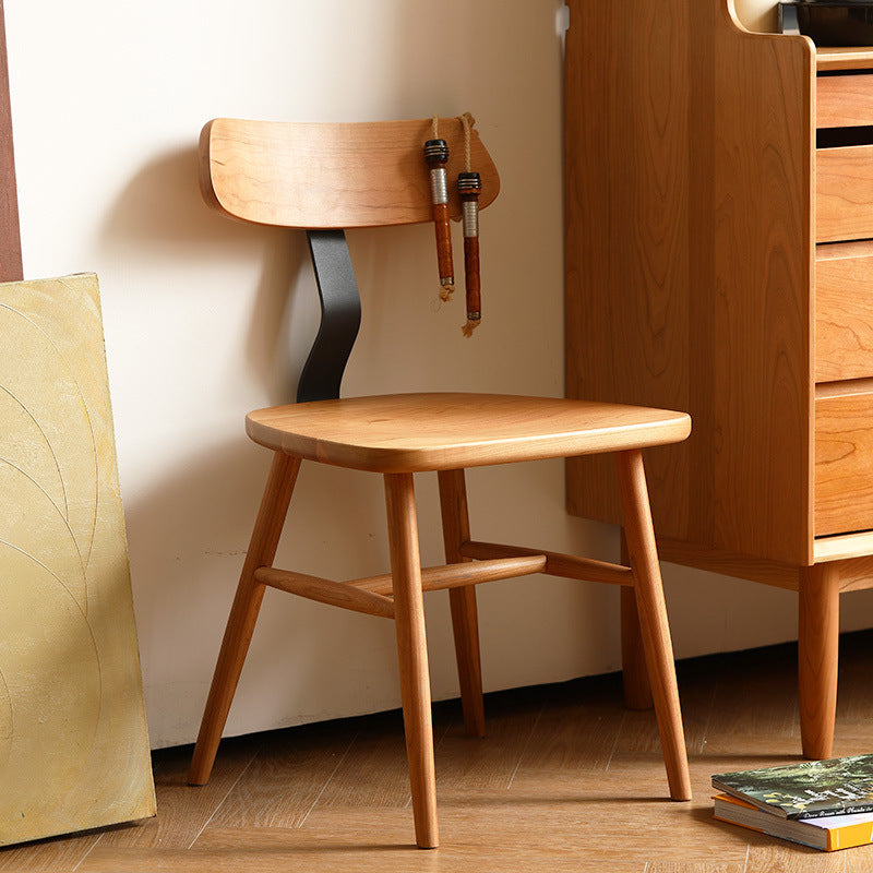 Scandinavian Iron Wood Armless Chair