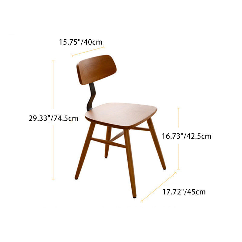 Scandinavian Iron Wood Armless Chair
