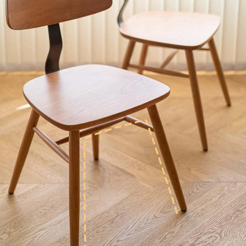 Scandinavian Iron Wood Armless Chair