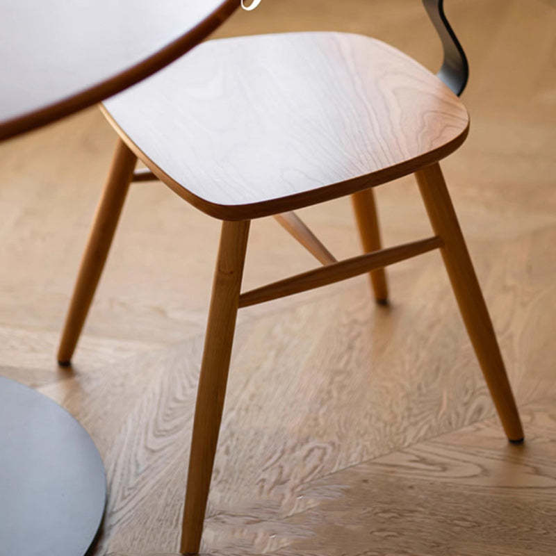 Scandinavian Iron Wood Armless Chair