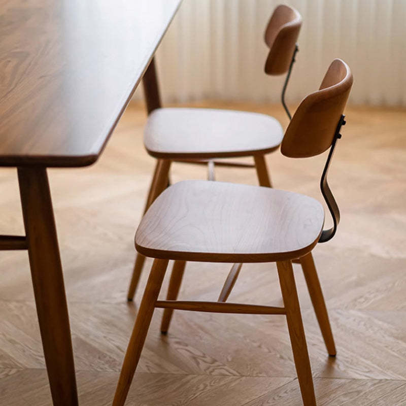 Scandinavian Iron Wood Armless Chair