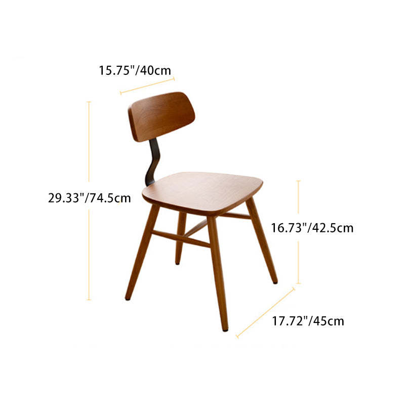 Scandinavian Iron Wood Armless Chair