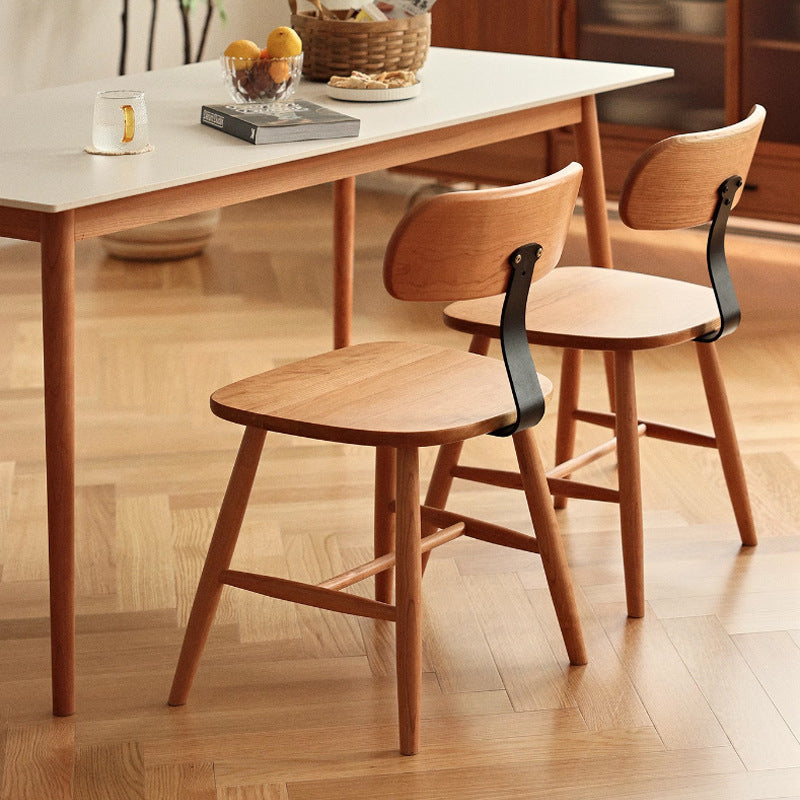 Scandinavian Iron Wood Armless Chair