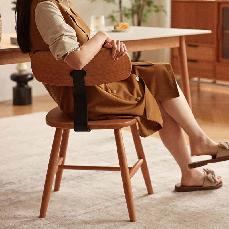 Scandinavian Iron Wood Armless Chair