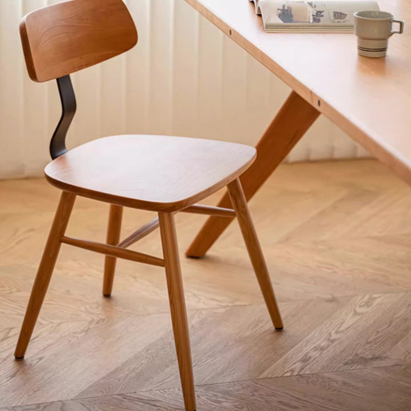 Scandinavian Iron Wood Armless Chair
