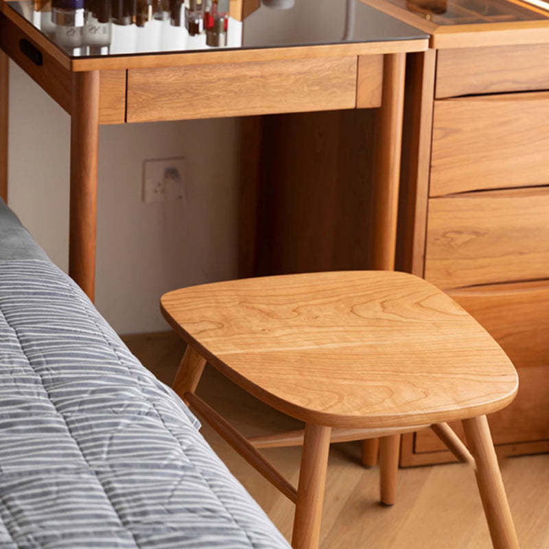 Scandinavian Iron Wood Armless Chair