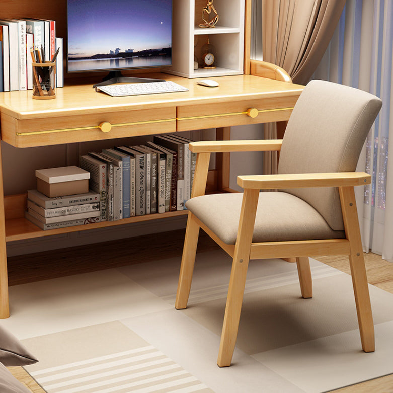 Scandinavian Wood Fabric Armchair