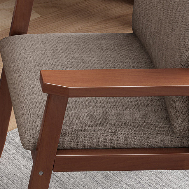 Scandinavian Wood Fabric Armchair