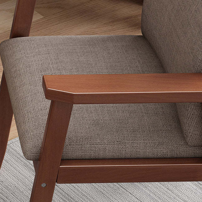 Scandinavian Wood Fabric Armchair