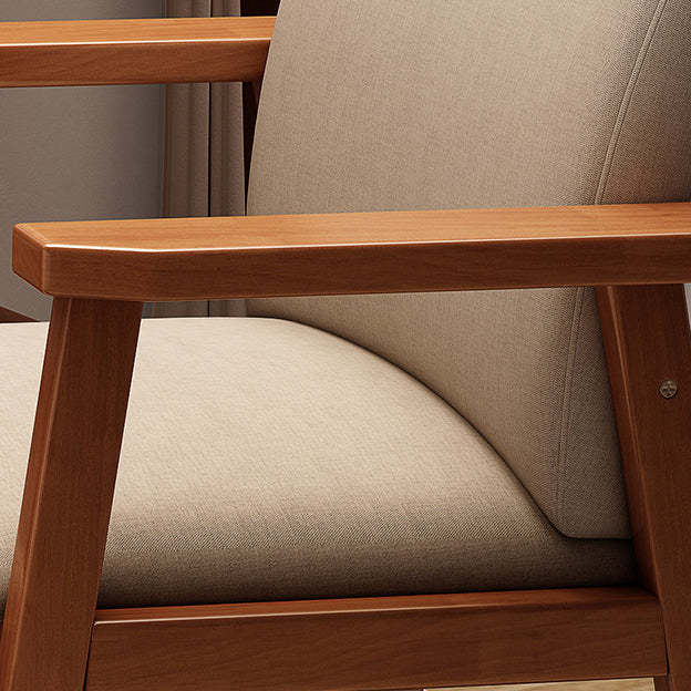 Scandinavian Wood Fabric Armchair