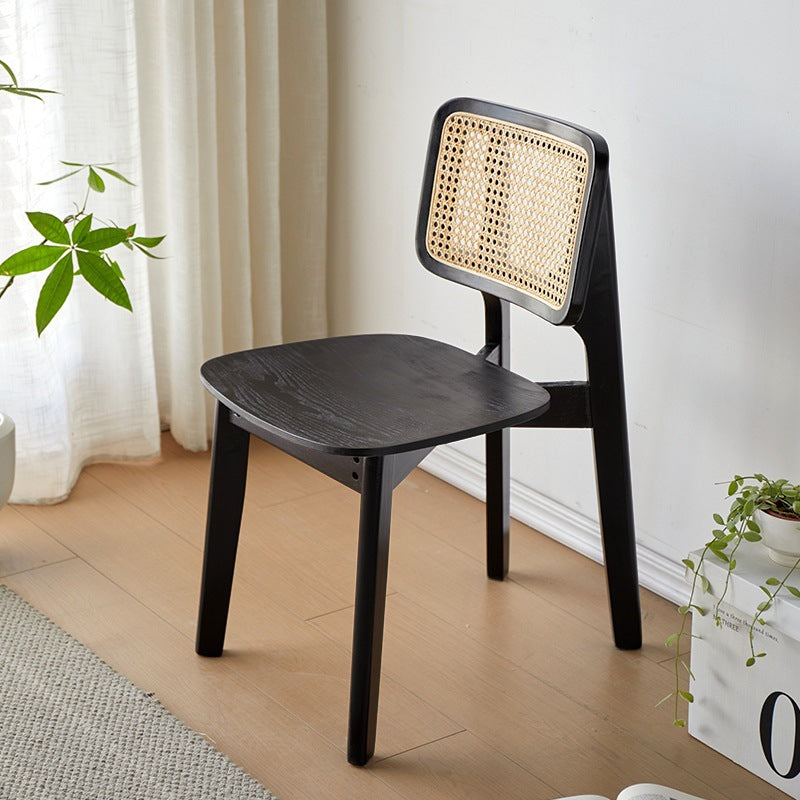 Vintage Rattan Wood Armless Chair