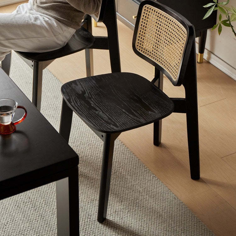 Vintage Rattan Wood Armless Chair