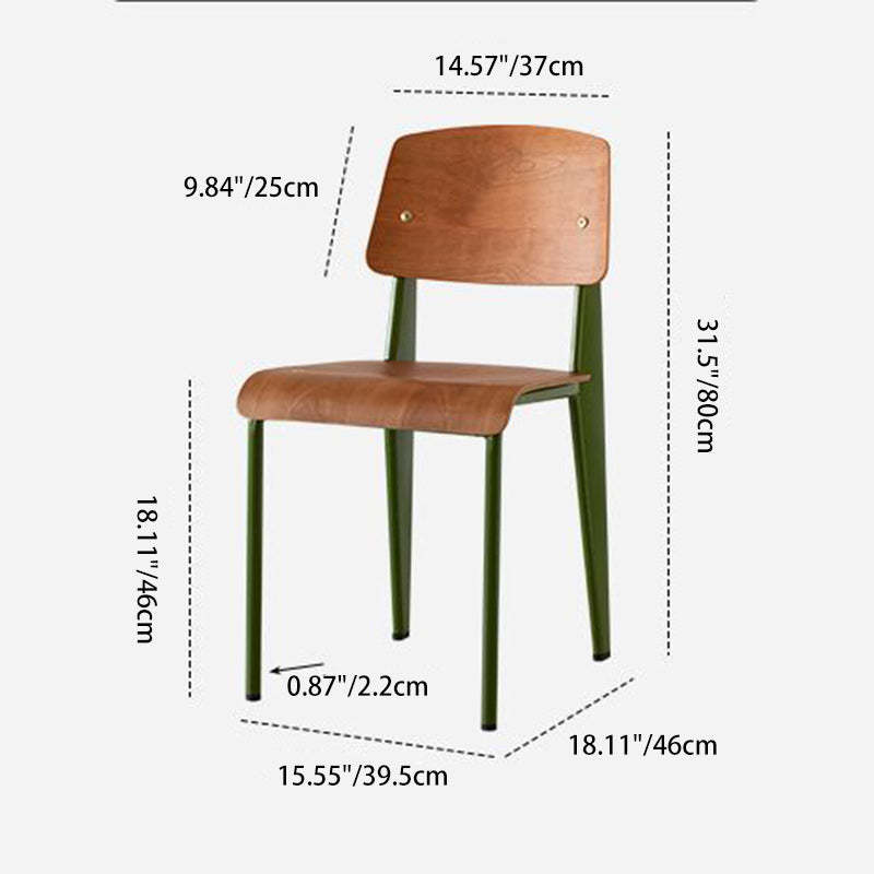 Scandinavian Wood Armless Chair