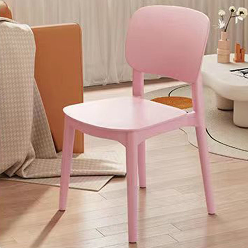Plastic Armless Chair — Pink