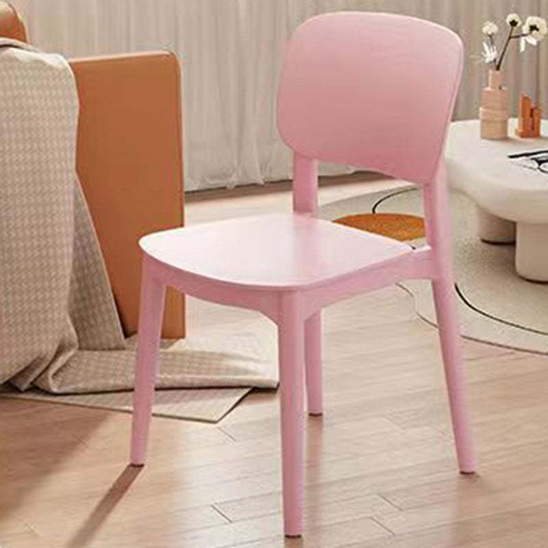 Plastic Armless Chair — Pink