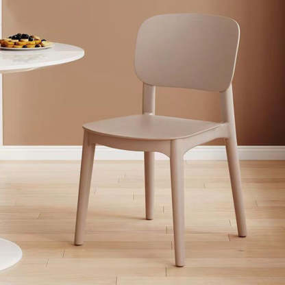 Plastic Armless Chair — Khaki