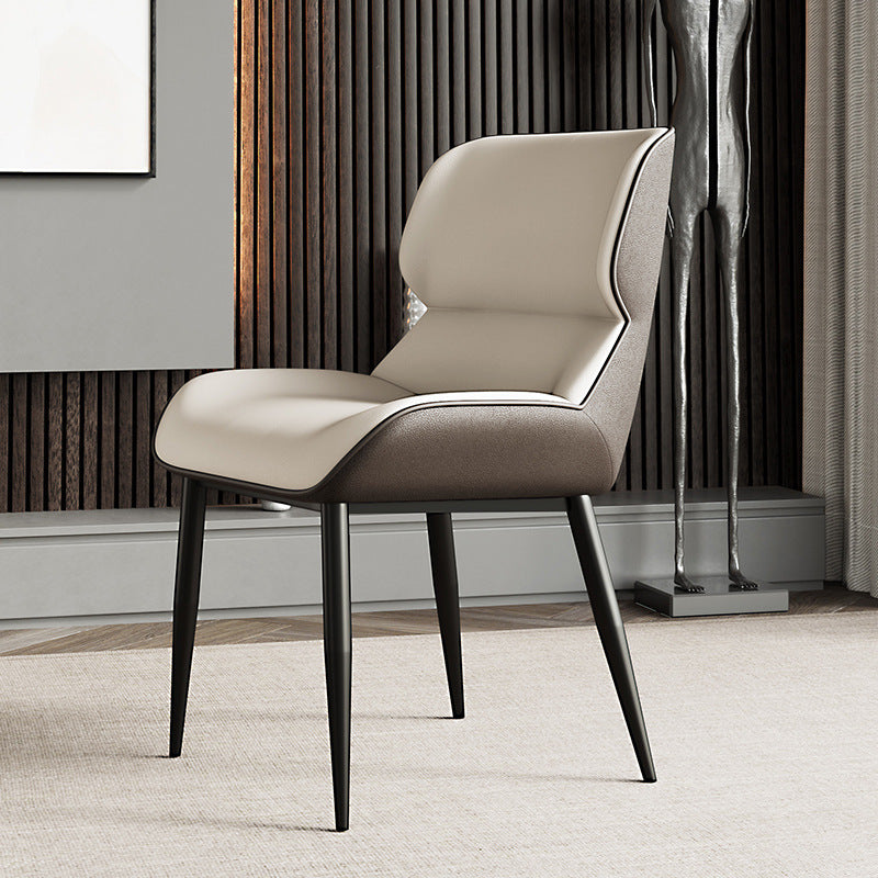 Nordic Iron Leather Armless Chair