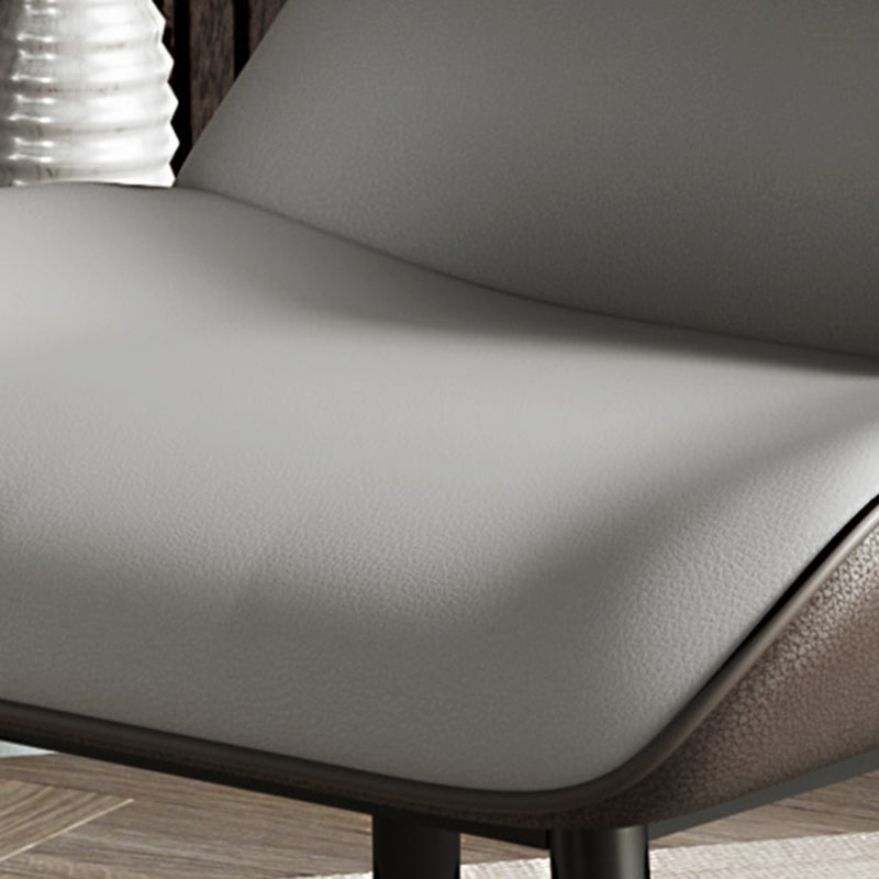 Nordic Iron Leather Armless Chair
