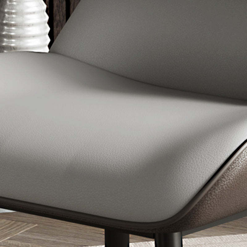 Nordic Iron Leather Armless Chair