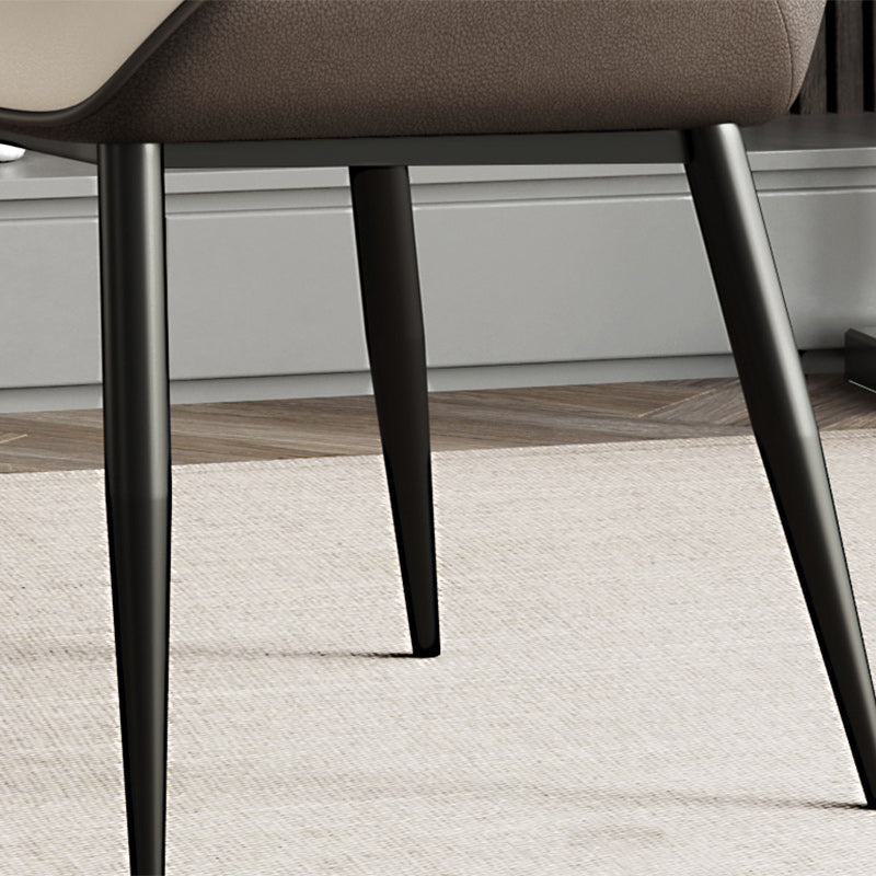 Nordic Iron Leather Armless Chair
