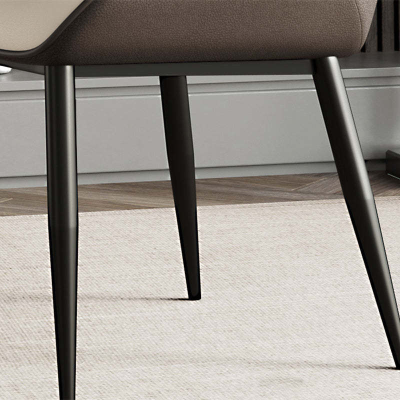 Nordic Iron Leather Armless Chair