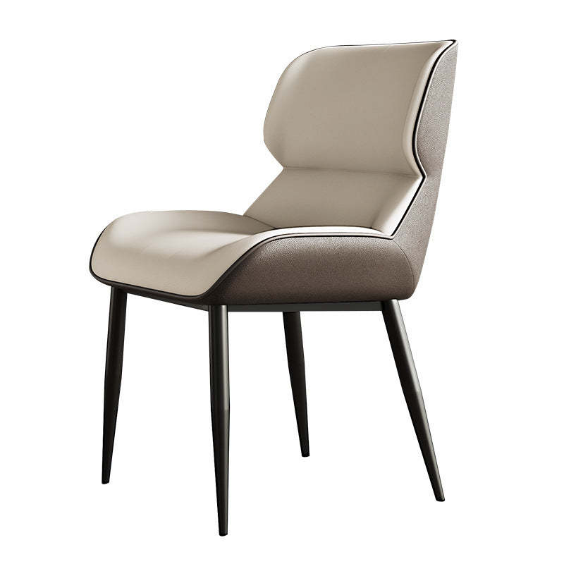Nordic Iron Leather Armless Chair